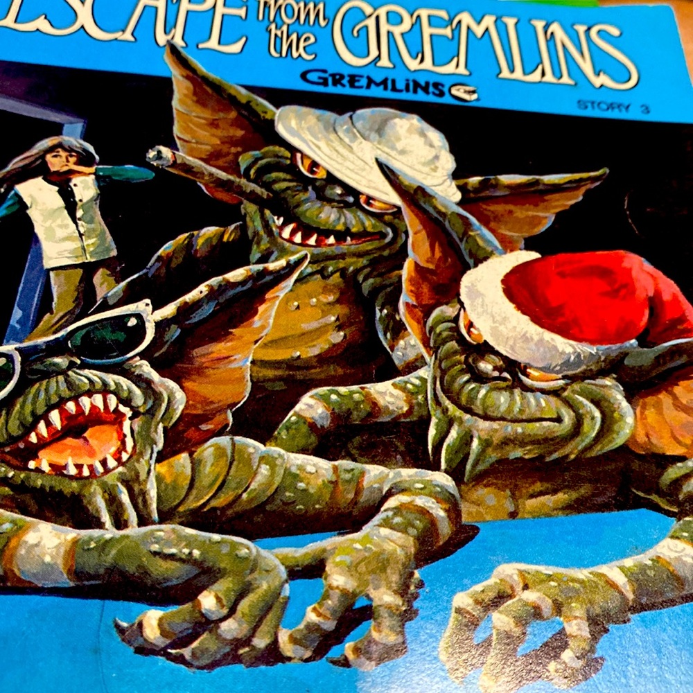 Vintage Escape from The Gremlins with 33 RPM 7" Record Kids Story See Hear Read